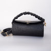 IZY BUBBLE - genuine leather bag, elegant, medium size - Black