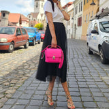 Girl Boxy -piele naturala, marime medie, de zi