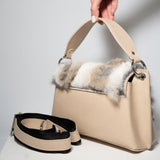 Girl WINGS - medium-sized genuine leather bag with fur