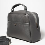 Mara GRAY - genuine leather bag, medium size, casual