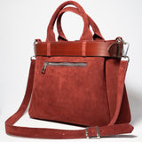GIRL URBAN MC- genuine leather suede bag, casual, large size