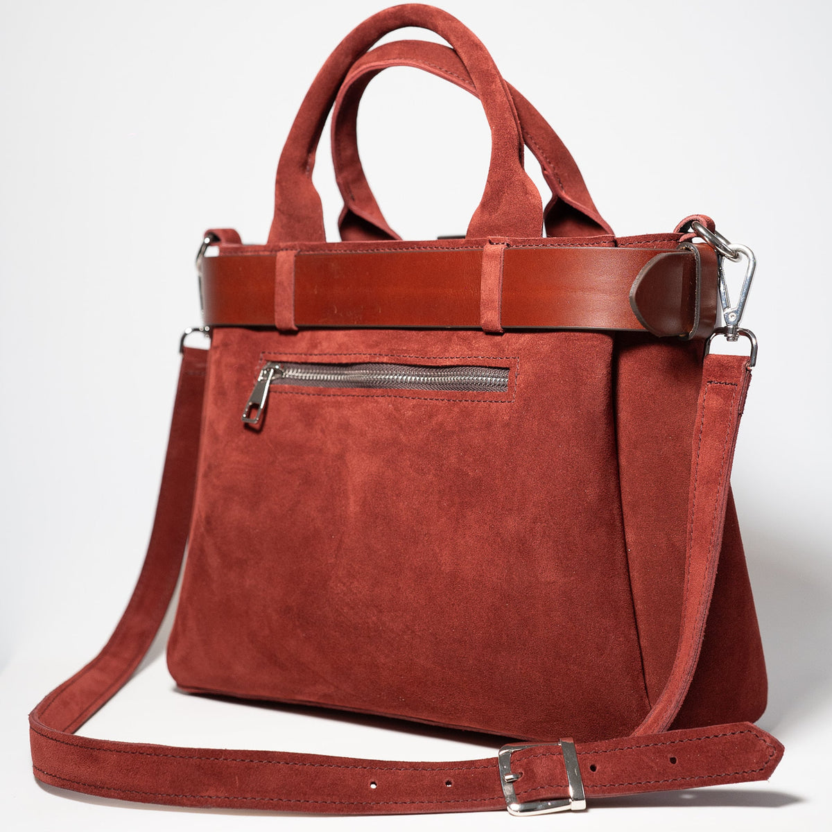 GIRL URBAN MC- genuine leather suede bag, casual, large size
