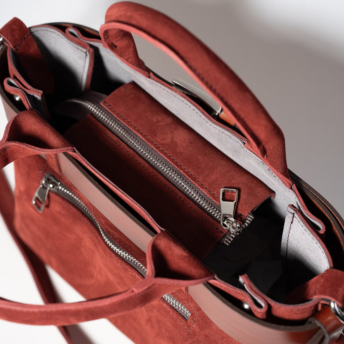 GIRL URBAN MC- genuine leather suede bag, casual, large size
