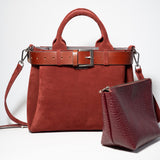 GIRL URBAN MC- genuine leather suede bag, casual, large size