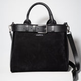 GIRL URBAN MC- genuine leather suede bag, casual, large size