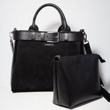 GIRL URBAN MC- genuine leather suede bag, casual, large size