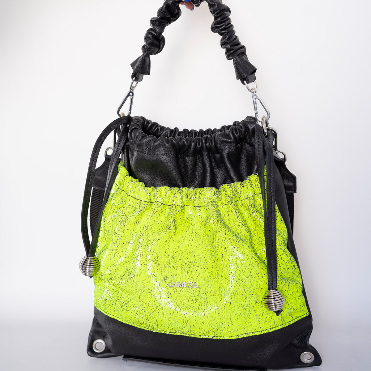 BLOOM-genuine leather bag, bucket style, medium-large size