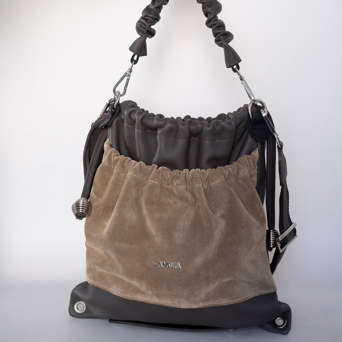 BLOOM-genuine leather bag, bucket style, medium-large size