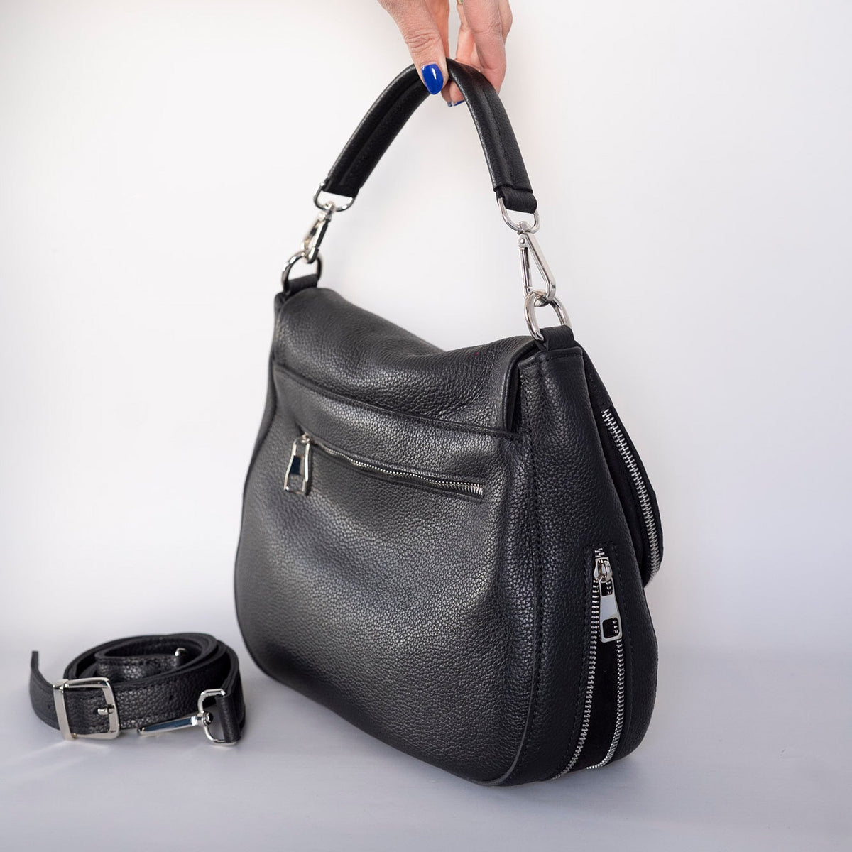 FREEDOM - genuine leather shoulder bag, medium-large size