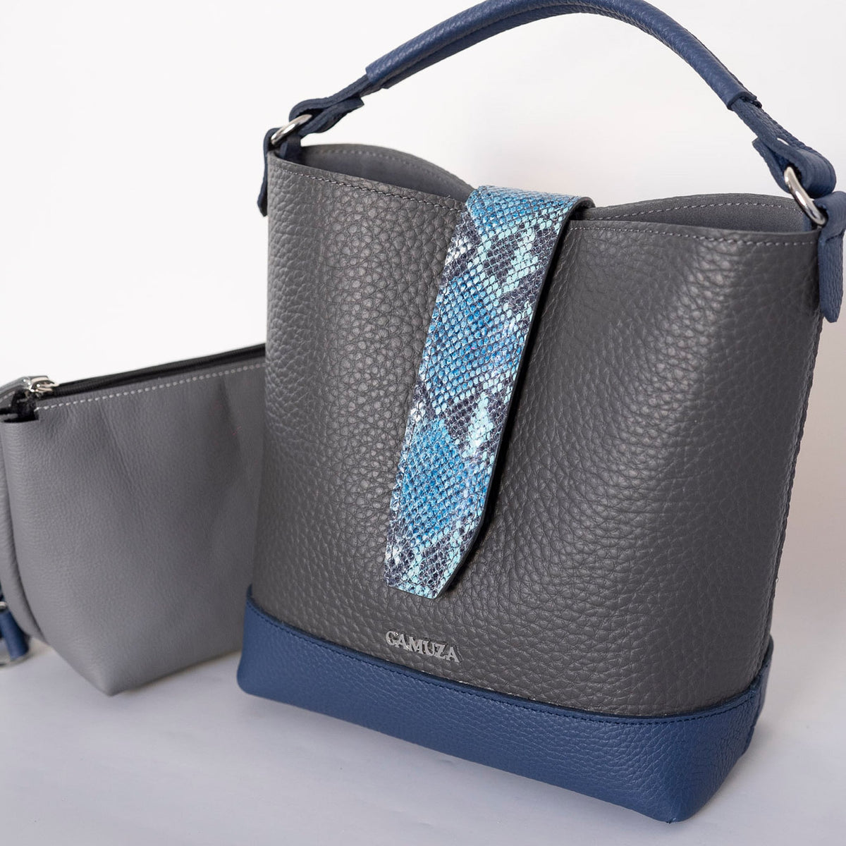 LADY LINE - genuine leather bag, bucket style, medium size