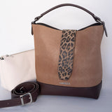 LADY LINE - genuine leather bag, bucket style, medium size
