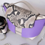 PINATA - genuine snakeskin leather bag, elegant, medium size