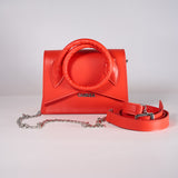 CARMEN - genuine leather bag, small size, with chain