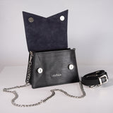 CARMEN - genuine leather bag, small size, with chain
