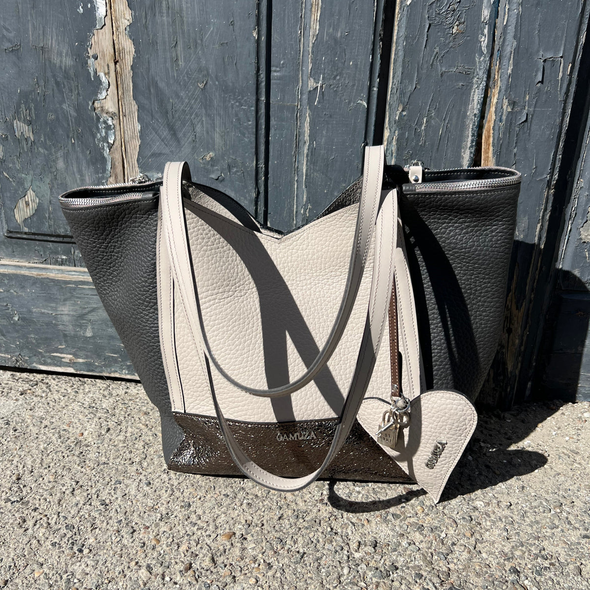 SHOPPER BAG - genuine leather shoulder bag, large size