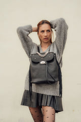 Black Fringe Backpack