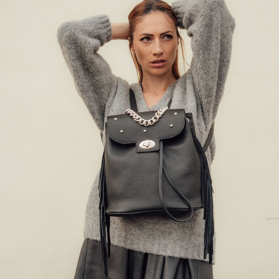 Backpack Fringe Black
