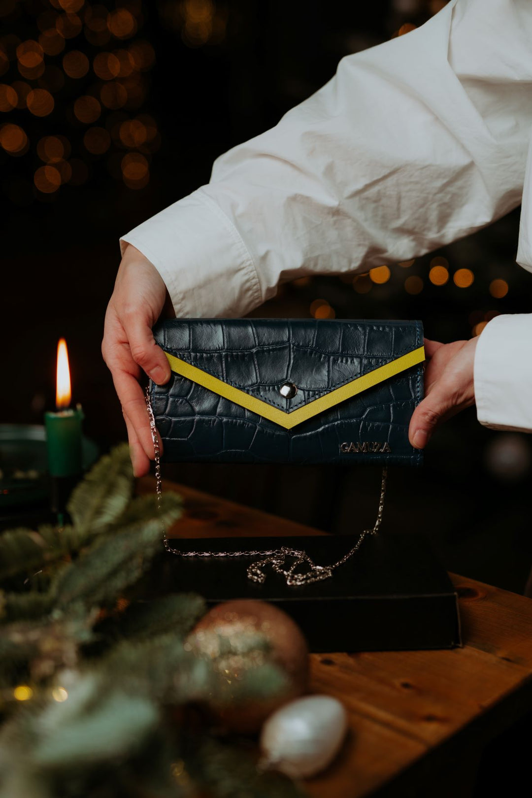 Portofel-Plic Bleumarin-lime