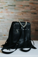 Black Fringe Backpack