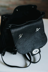 Black Fringe Backpack