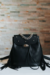 Black Fringe Backpack